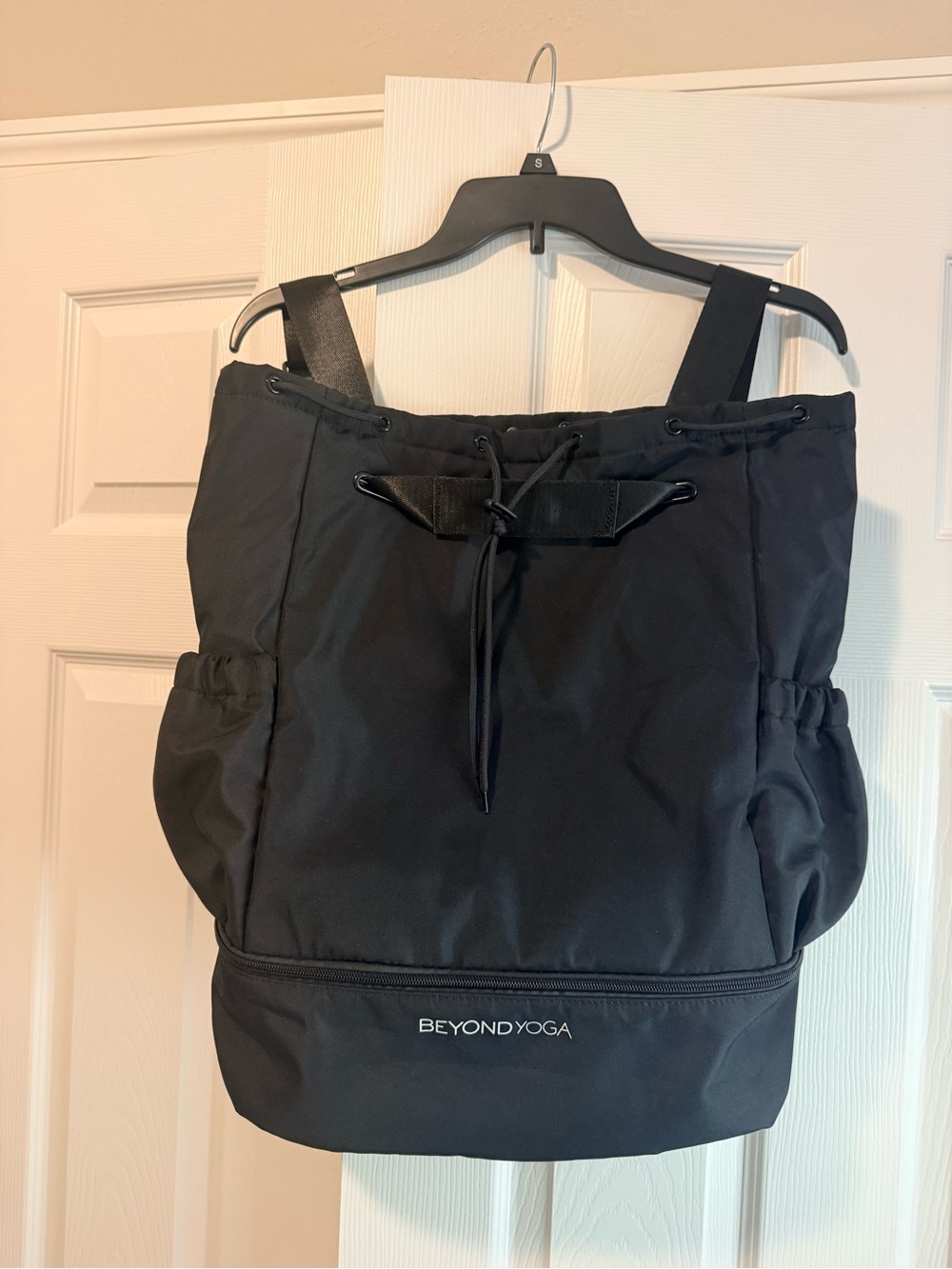 Beyond Yoga Black Drawstring Backpack Tote